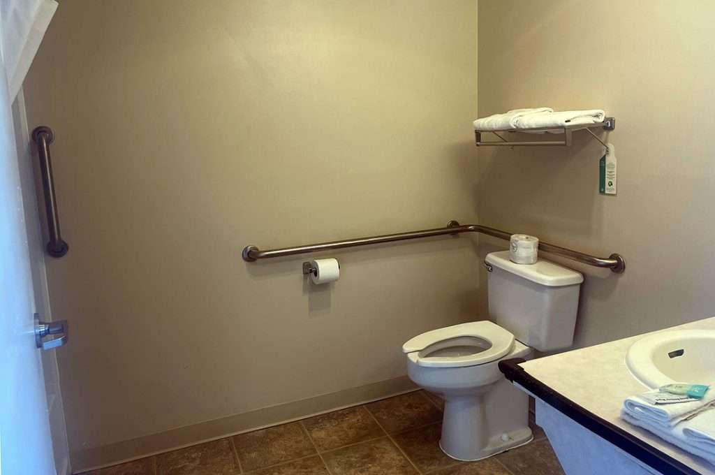 Handicap single queen bathroom